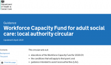 Workforce Capacity Fund for adult social care: local authority circular [Updated 6th April 2021]